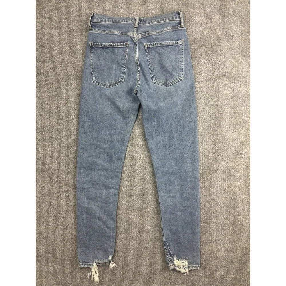 AGOLDE Toni Skinny Jeans Womens 26 Blue Medium Wash High Rise Stretch Distressed